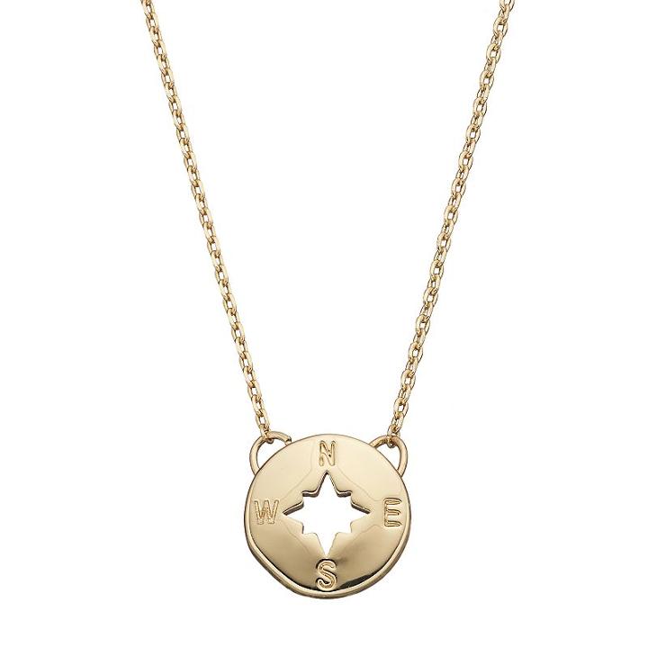 Lc Lauren Conrad Cutout Star Compass Necklace, Women's, Gold
