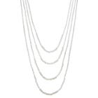 White Seed Bead Layered Necklace, Women's, Natural