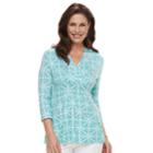 Women's Croft & Barrow&reg; Surplice Empire Top, Size: Xl, Light Blue