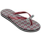 Women's Montana Grizzlies Bow Flip-flops, Size: Large, Dark Red