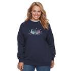 Plus Size Women's Mccc Holiday Fleece Top, Size: 1xl, Blue Other