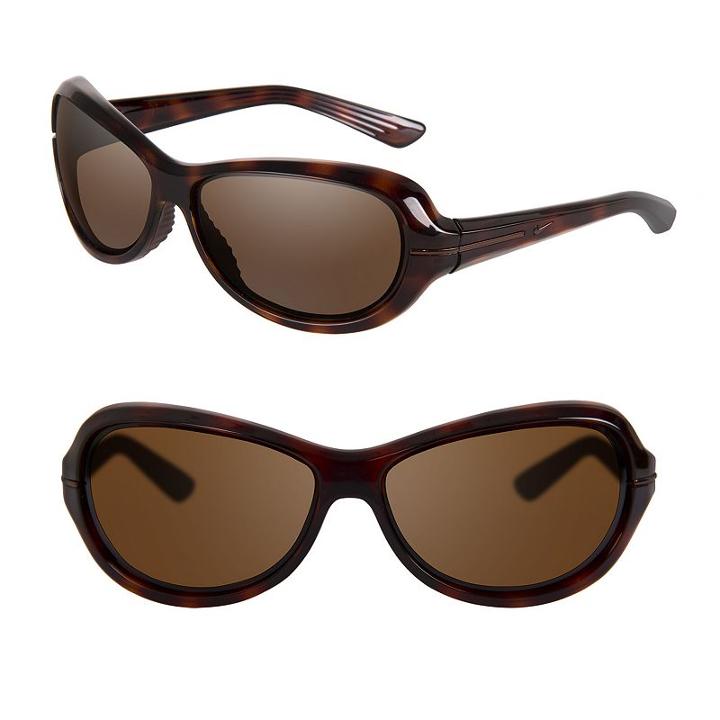 Nike, Women's Scene Steal Oval Wrap Sunglasses, Dark Brown