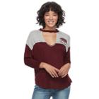 Juniors' About A Girl Cali Love Choker Neck Graphic Tee, Size: Xs, Dark Red