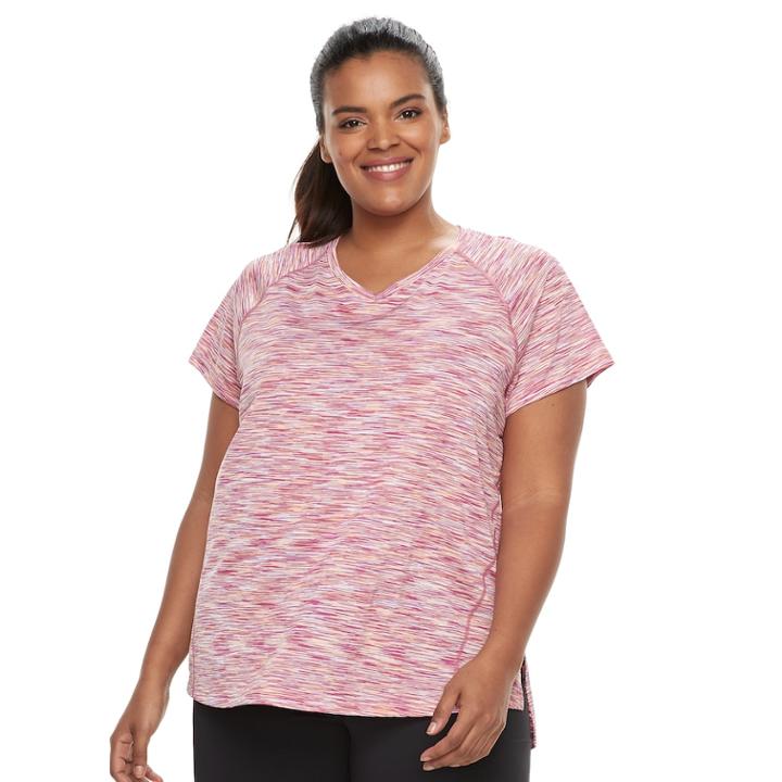 Plus Size Tek Gear&reg; Space-dyed Performance Base Layer Tee, Women's, Size: 4xl, Med Pink