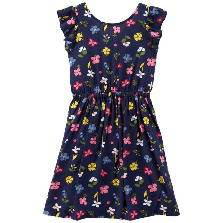 Girls 4-14 Carter's Floral Bow-back Dress, Size: 6-6x, Navy Print