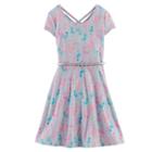 Girls 7-16 & Plus Size So&reg; Double Criss-cross Back Belted Skater Dress, Girl's, Size: S/7-8, Silver