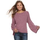 Juniors' Grayson Threads Hatchi Bell Sleeve Top, Teens, Size: Large, Dark Pink