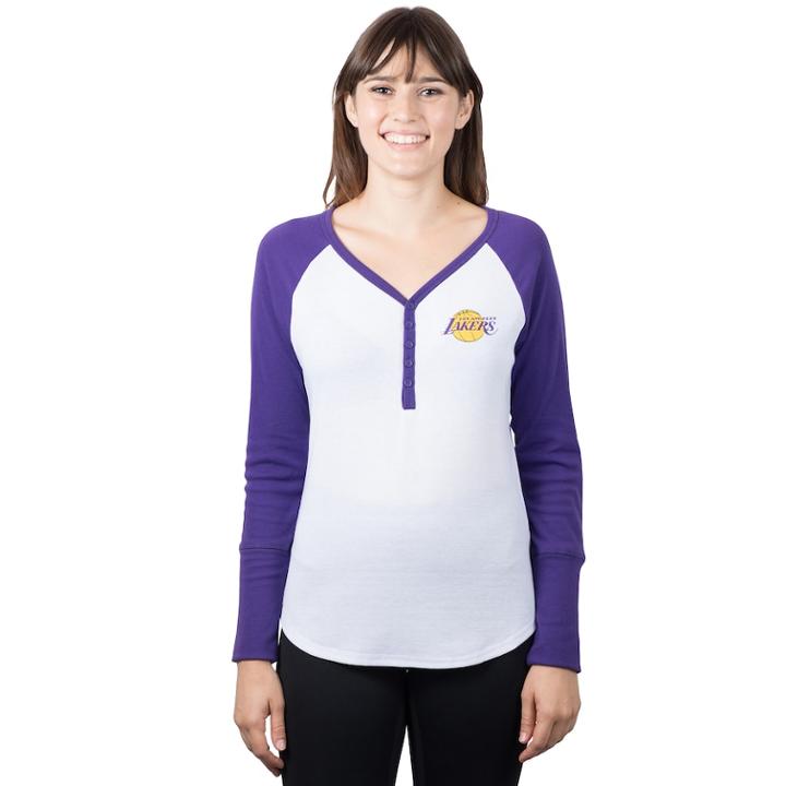 Women's Los Angeles Lakers Raglan Tee, Size: Large, White