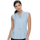 Women's Apt. 9&reg; Tie Accent Blouse, Size: Medium, Med Blue