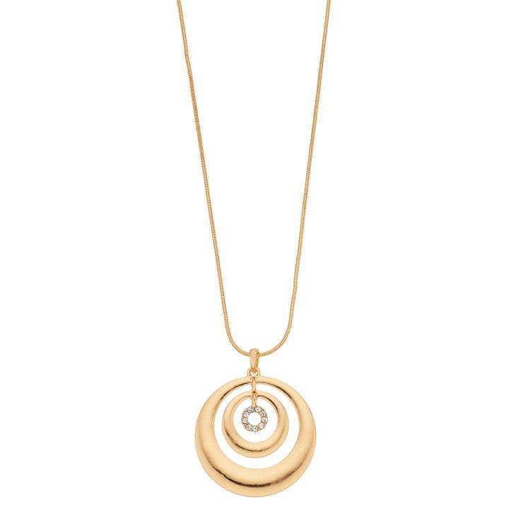 Gold Tone Circle Pendant Necklace, Women's