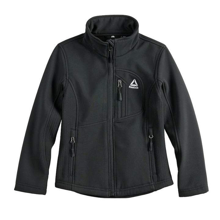 Girls 7-16 Reebok Softshell Fleece-lined Midweight Jacket, Size: 14-16, Black