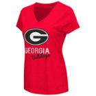 Women's Campus Heritage Georgia Bulldogs V-neck Tee, Size: Xxl, Red