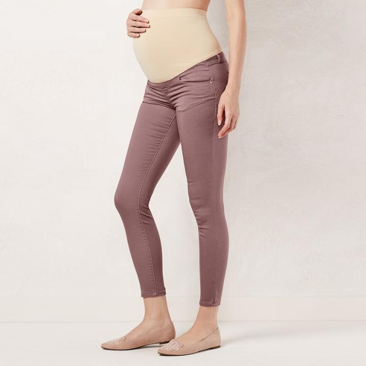Maternity Lc Lauren Conrad Full-belly Panel Jeggings, Women's, Size: 14 Tl-mat, Med Purple