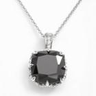 Sophie Miller Sterling Silver Black And White Cubic Zirconia Pendant, Women's, Size: 18