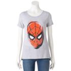 Juniors' Marvel Spiderman Split Hem Graphic Tee, Girl's, Size: Xl, Med Grey