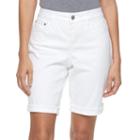 Petite Croft & Barrow&reg; Cuffed Jean Bermuda Shorts, Women's, Size: 8 Petite, White