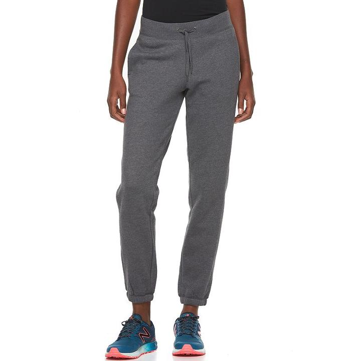 Women's Tek Gear&reg; Fleece Banded Bottom Pants, Size: Small, Dark Grey