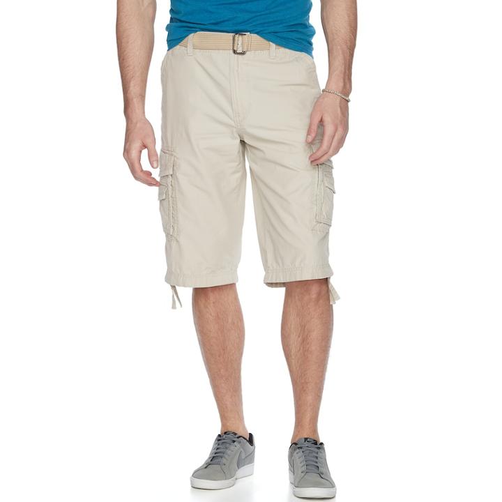 Big & Tall Unionbay Cordova Messenger Belted Cargo Shorts, Men's, Size: 44, Dark Beige