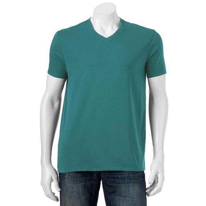 Men's Apt. 9 Solid V-neck Tee, Size: Large, Blue (navy)