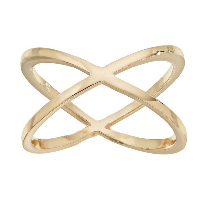 Lc Lauren Conrad Crisscross Ring, Women's, Size: 7, Gold