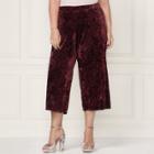 Lc Lauren Conrad Runway Collection Wide-leg Crop Velvet Pants - Plus Size, Women's, Size: 24 W, Dark Pink