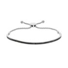 Sterling Silver 3/4 Carat T.w. Black Diamond Bolo Bracelet, Women's, White