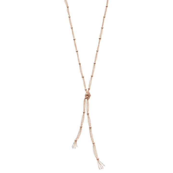 Knotted Long Lariat Necklace, Women's, Pink