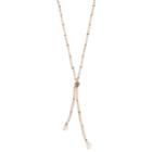 Knotted Long Lariat Necklace, Women's, Pink