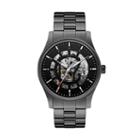 Caravelle New York By Bulova Men's Arnold Stainless Steel Automatic Skeleton Watch - 45a121, Black