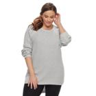 Plus Size Sonoma Goods For Life&trade; Pointelle Crewneck Sweater, Women's, Size: 2xl, Light Grey
