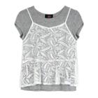 Girls 7-16 Iz Amy Byer Mock-layered Lace Tank Top Tee, Girl's, Size: Small, Light Grey