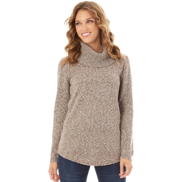 Women's Apt. 9® Marled Cowlneck Sweater, Size: Large, Beige Oth
