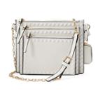 La Diva Square Studded 3-in-1 Crossbody Bag, Women's, White