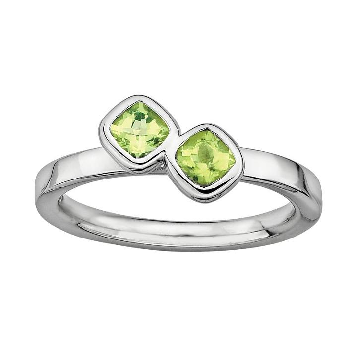 Stacks And Stones Sterling Silver Peridot Stack Ring, Women's, Size: 8, Green