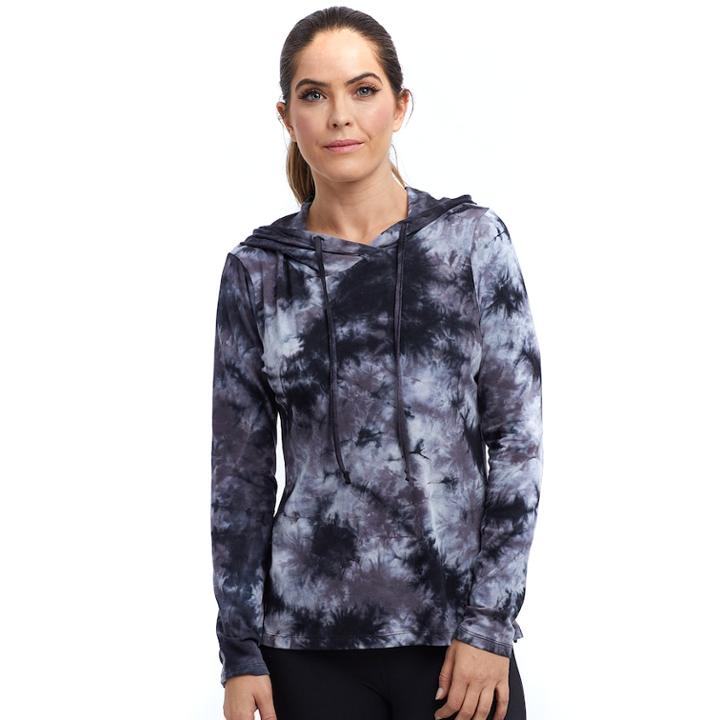 Women's Balance Collection Tatum Tie-dye Hoodie, Size: Medium, Black