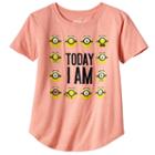 Girls 7-16 Despicable Me Minions Today I Am Glitter Graphic Tee, Girl's, Size: Small, Drk Orange