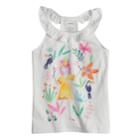 Girls 4-12 Sonoma Goods For Life&trade; Embellished Graphic Ruffle Tank Top, Size: 8, White