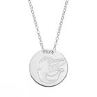 Baltimore Orioles Sterling Silver Disc Pendant Necklace, Women's, Size: 16, Grey