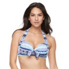 Women's Apt. 9&reg; Tie Front Bandeau Bikini Top, Size: Small, Ankara Ikat