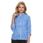 Women's Apt. 9&reg; Convertible Button Tab Blouse, Size: Medium, Light Blue