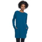 Women's Tek Gear&reg; Hooded Long Sleeve Dress, Size: Xs, Turquoise/blue (turq/aqua)