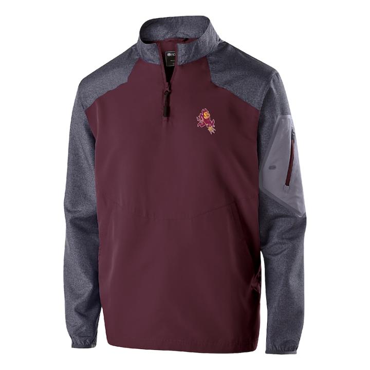 Men's Arizona State Sun Devils Raider Pullover Jacket, Size: Small, Dark Red