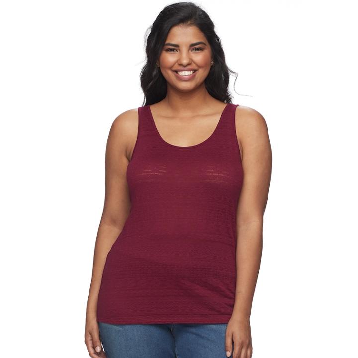 Juniors' Plus Size So&reg; Lace Tank, Teens, Size: 1xl, Dark Pink