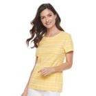 Women's Croft & Barrow&reg; Essential Crewneck Tee, Size: Large, Gold