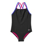 Girls 7-16 Speedo Crossback One-piece Swimsuit, Girl's, Size: 12, Black