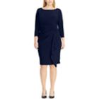 Plus Size Chaps Gathered Knot-front Sheath Dress, Women's, Size: 14 W, Blue