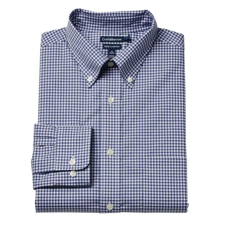 Big & Tall Croft & Barrow&reg; True Comfort Regular-fit Dress Shirt, Men's, Size: 19 36/7t, Blue