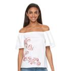 Women's Apt. 9&reg; Off-the-shoulder Top, Size: Xl, White