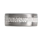 Sti By Spectore Titanium And Sterling Silver Textured Band - Men, Size: 11, Multicolor