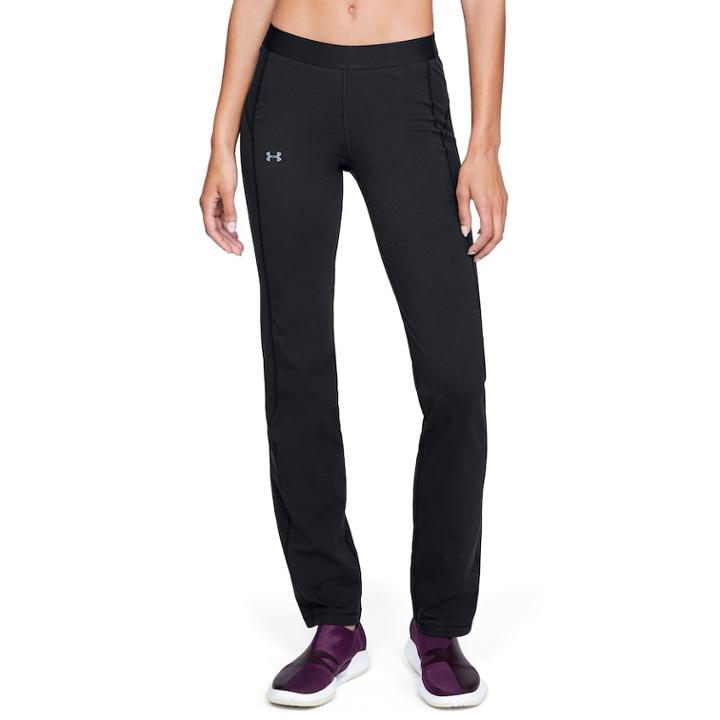 Women's Under Armour Favorite Mid-rise Straight-leg Workout Pants, Size: L Long, Black